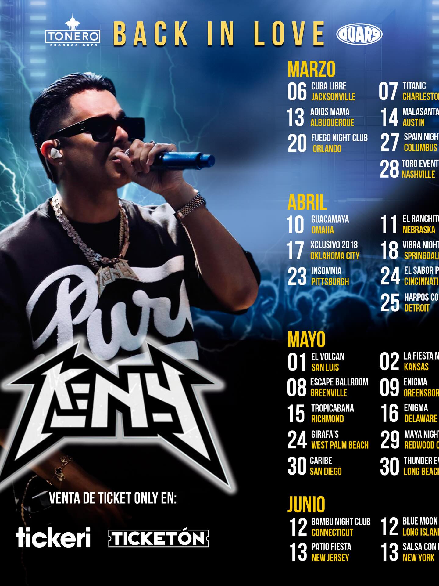 Ken-Y Back In Love USA Tour Poster 2026